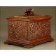 Antique Hand Carved Black Forest Wood Cigar Humidor.