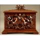 Antique Hand Carved Black Forest Wood Cigar Humidor.