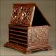 Antique Hand Carved Black Forest Wood Cigar Humidor.