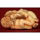 Antique Japanese Erotic Netsuke, Hand Carved Ivory. Signed