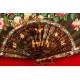 Antique Chinese Fan of the Thousand Faces, in Lacquered and Decorated Wood. XIX Century