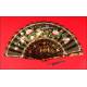 Antique Chinese Fan of the Thousand Faces, in Lacquered and Decorated Wood. XIX Century