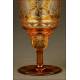 Precious Hand Carved Bohemian Crystal Cup. Made in Bicolor Crystal and with Lid.