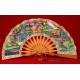 Antique Chinese Fan of the Thousand Faces, Hand Carved and Decorated. 19th Century