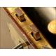 Antique Boat Desk with Side Drawer and Brass Reinforcements. 1870