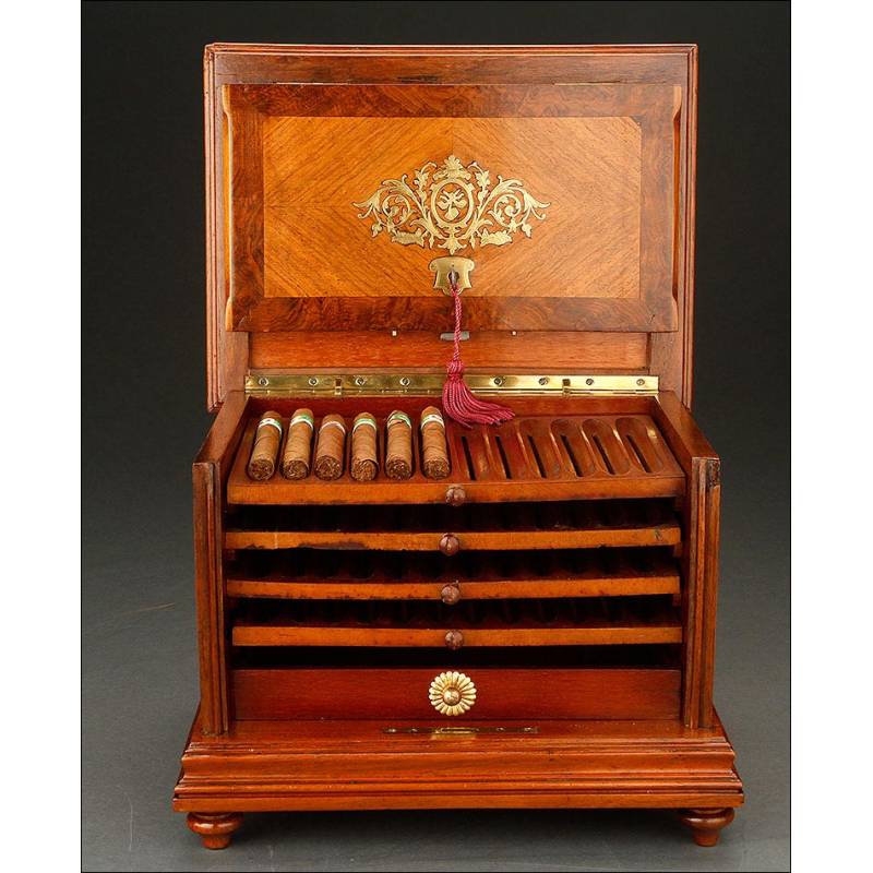 Antiguo Humidor para Puros en Excelente Estado de Conservación. Siglo XIX