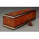 Fantastic Antique Glove Box with marquetry and capitonné. France, XIX Century