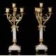 Beautiful Pair of Candelabra in Gilded Bronze and Marble. France, XIX Century