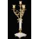 Beautiful Pair of Candelabra in Gilded Bronze and Marble. France, XIX Century