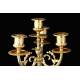 Beautiful Pair of Candelabra in Gilded Bronze and Marble. France, XIX Century