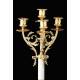 Beautiful Pair of Candelabra in Gilded Bronze and Marble. France, XIX Century