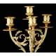 Beautiful Pair of Candelabra in Gilded Bronze and Marble. France, XIX Century