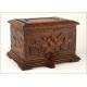 Magnificent Carved Noble Wood Cigar Box. France, Late XIX Century