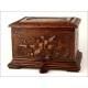 Magnificent Carved Noble Wood Cigar Box. France, Late XIX Century