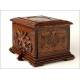 Magnificent Carved Noble Wood Cigar Box. France, Late XIX Century