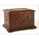 Magnificent Carved Noble Wood Cigar Box. France, Late XIX Century