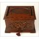 Magnificent Carved Noble Wood Cigar Box. France, Late XIX Century