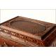 Magnificent Carved Noble Wood Cigar Box. France, Late XIX Century