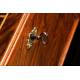 Large Solid Wood Box Decorated with Marquetry. With its key. 1930's.