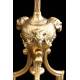 Elegant Pair of Antique Bronze Candlesticks. France, XIX Century