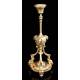 Elegant Pair of Antique Bronze Candlesticks. France, XIX Century