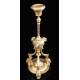 Elegant Pair of Antique Bronze Candlesticks. France, XIX Century