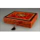 Antique Game Box with Original Inlaid Decoration. France, XIX Century