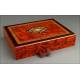 Antique Game Box with Original Inlaid Decoration. France, XIX Century