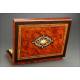 Antique Game Box with Original Inlaid Decoration. France, XIX Century