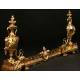 Morillos de chimenea en bronce dorado. S. XIX