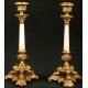 Pair of candlesticks. France. 1820