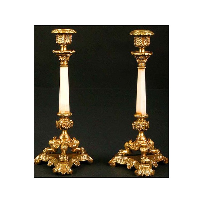 Pair of candlesticks. France. 1820