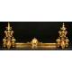 Gilded bronze chimney pieces. Late 19th century.