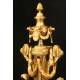 Gilded bronze chimney pieces. Late 19th century.