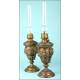 Precious set of antique oil lamps. S. XIX.