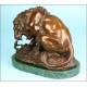 The Lion and the Snake' by Antoine-Louis Barye. Bronze