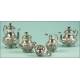 Coffee-Tea Set with Tray in Solid Silver (3751 grs.). Spain. 20th Century