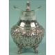 Coffee-Tea Set with Tray in Solid Silver (3751 grs.). Spain. 20th Century