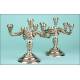 Pair of Spanish candlesticks in solid sterling silver.