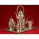 Spectacular Solid Silver Coffee Set and Samovar. Spain ½ s. XX.