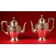 Spectacular Solid Silver Coffee Set and Samovar. Spain ½ s. XX.