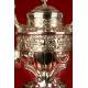 Spectacular Solid Silver Coffee Set and Samovar. Spain ½ s. XX.