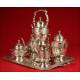 Spectacular Solid Silver Coffee Set and Samovar. Spain ½ s. XX.