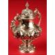 Spectacular Coffee Set in Portuguese Silver. S.XIX