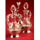 Original Spanish Silver and Cut Crystal Vinaigrettes. S. XX.