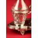 Elegant French Vinaigrette Holder with Decorative Solid Silver Stand. 19TH CENTURY.