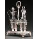 Decorative Blown Glass Vinaigrettes with Decorative Solid Silver Stand. 1830.