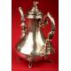 Extraordinary Large French Coffee Pot in Solid Silver. XIX Century