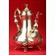 Extraordinary Large French Coffee Pot in Solid Silver. XIX Century