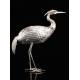 Stylized Crane Figure in Solid Silver Contrasted. Spain, Mid XX Century